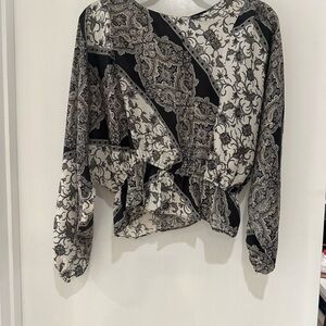 Elegant Black and White Paisley Women's Top